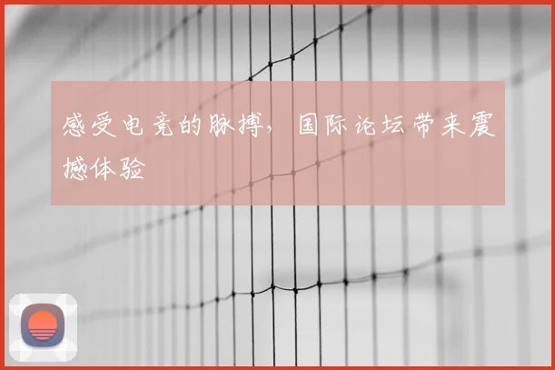 感受电竞的脉搏,国际论坛带来震撼体验
